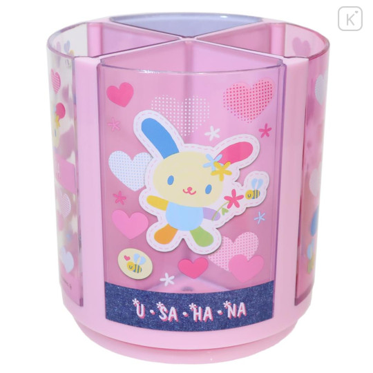 Japan Sanrio Rotating Pen Stand - Usahana : Pink - 1