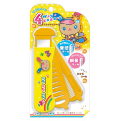 Japan Sanrio Folding Compact Comb & Mirror - Usahana : Tokimeki Heisei Kogal Pop Tan