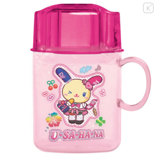 Japan Sanrio Toothbrush Set - Usahana : Tokimeki Heisei Kogal Wink Pink - 1
