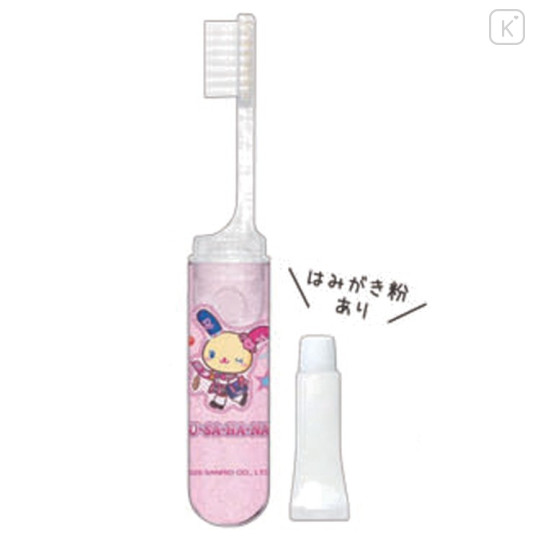 Japan Sanrio Toothbrush Set - Usahana : Tokimeki Heisei Kogal Wink Pink - 2