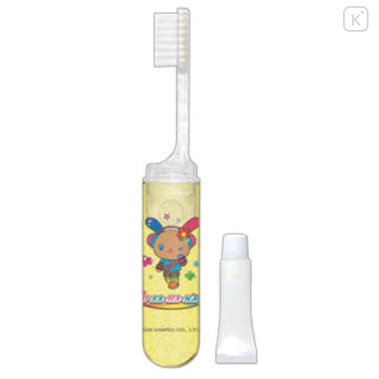 Japan Sanrio Toothbrush Set - Usahana : Tokimeki Heisei Kogal Pop Tan - 2