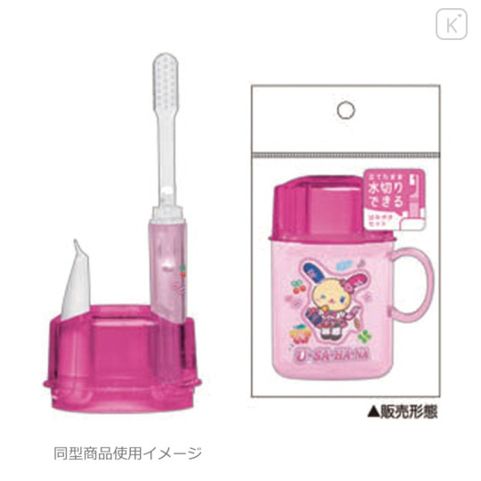 Japan Sanrio Toothbrush Set - Usahana : Tokimeki Heisei Kogal Pop Tan - 3