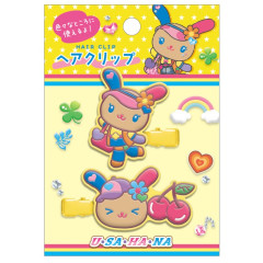 Japan Sanrio Rubber Hair Clip Set - Usahana : Tokimeki Heisei Kogal Pop Tan