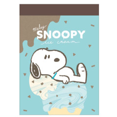 Japan Peanuts Mini Notepad - Snoopy : Melty Ice Cream