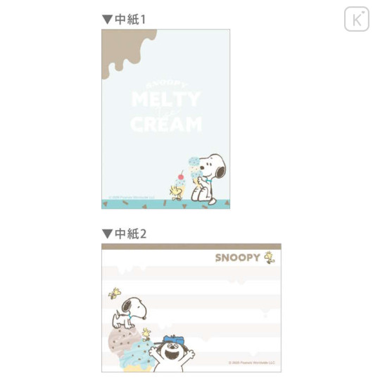 Japan Peanuts Mini Notepad - Snoopy : Melty Ice Cream - 2