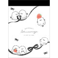 Japan Mini Notepad - White Bird Shimaenaga Black Ribbon - 1