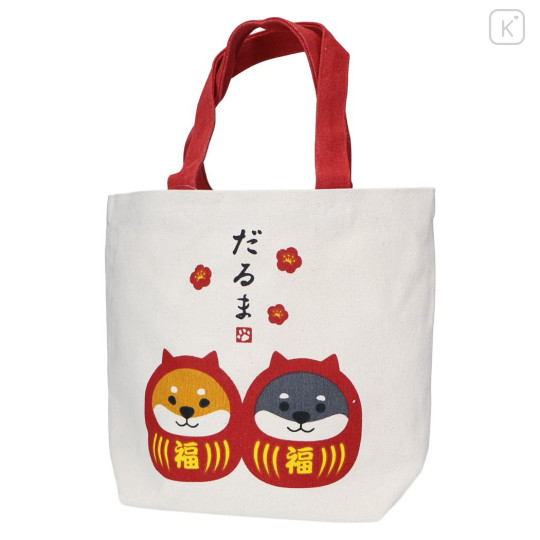 Japan Shibata-san Tote Bag (M) - Black Shiba Daruma - 1