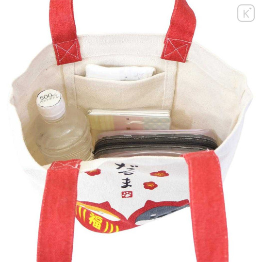 Japan Shibata-san Tote Bag (M) - Black Shiba Daruma - 3