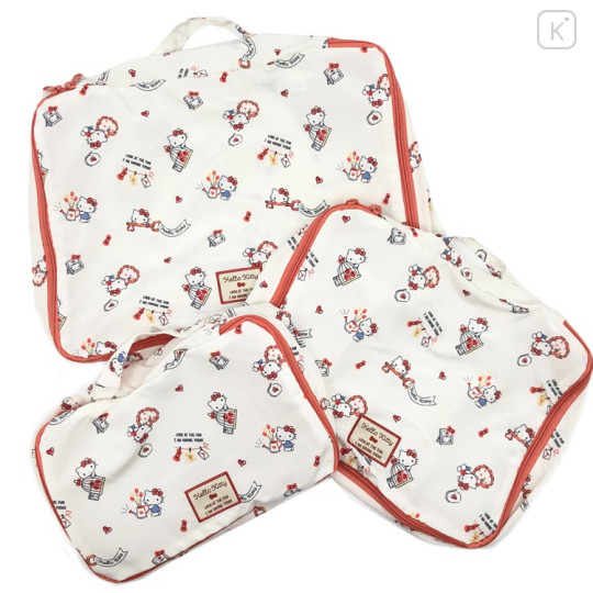 Japan Sanrio Travel Pouch Inner Case Set - Hello Kitty : Happy Daily - 1