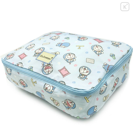 Japan Doraemon Travel Pouch Inner Case Set - Doraemon : Gadgets Light Blue - 3