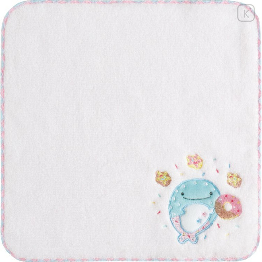 Japan San-X Embroidered Mini Towel Handkerchief - Jinbesan and Donut Island - 1