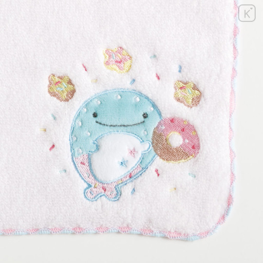 Japan San-X Embroidered Mini Towel Handkerchief - Jinbesan and Donut Island - 2