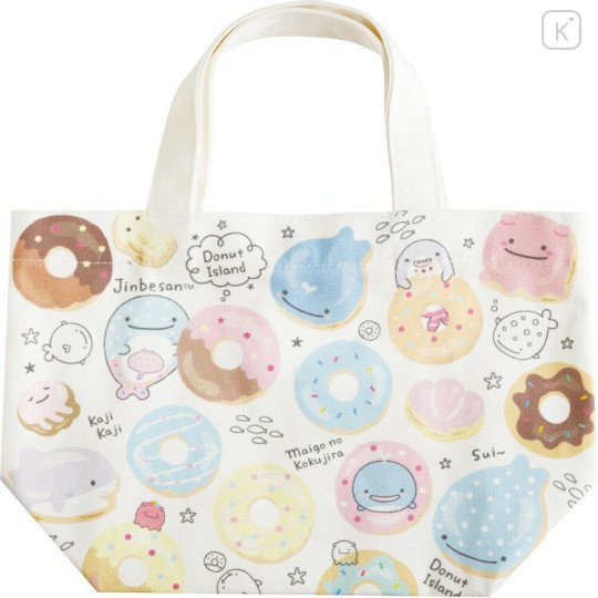 Japan San-X Mini Tote Bag - Jinbesan and Donut Island - 1