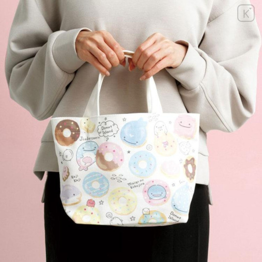 Japan San-X Mini Tote Bag - Jinbesan and Donut Island - 4