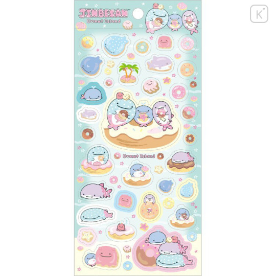 Japan San-X Clear Sticker - Jinbesan and Donut Island - 1
