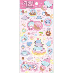 Japan San-X Clear Sticker - Jinbesan and Donut Island : Pink