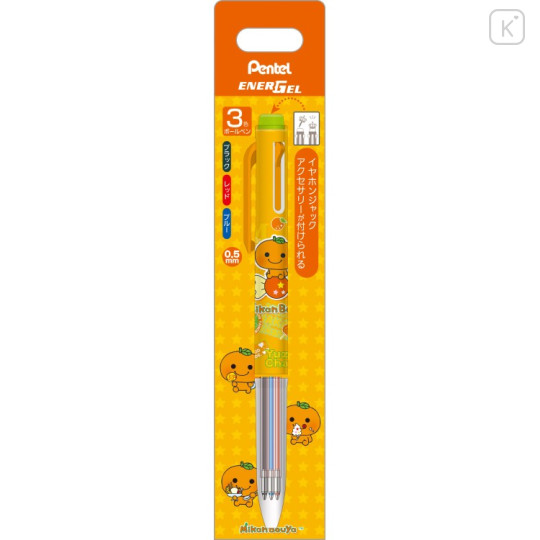 Japan San-X EnerGel 3 Color Multi Gel Pen - Mikan Bouya : Universe San-X Town - 1