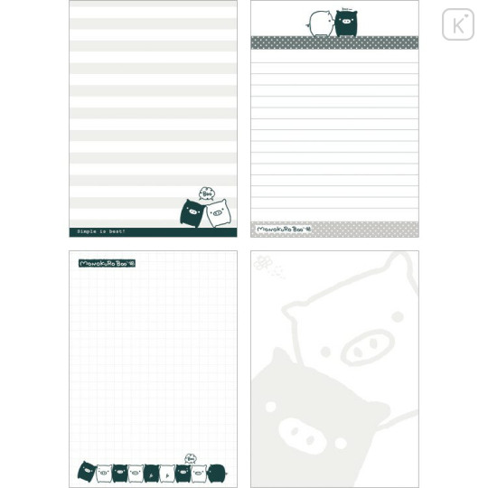 Japan San-X A6 Notepad - Universe San-X Town Monochrome Boo - 2