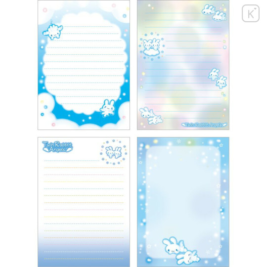 Japan San-X A6 Notepad - Twin Rabbit Angels : Universe San-X Town - 2