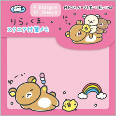 Japan San-X Square Sticky Notes - Rilakkuma Yuruyuru Pokapoka Warm and Cozy
