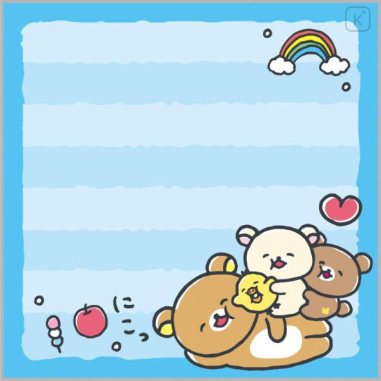 Japan San-X Square Sticky Notes - Rilakkuma Yuruyuru Pokapoka Warm and Cozy - 4