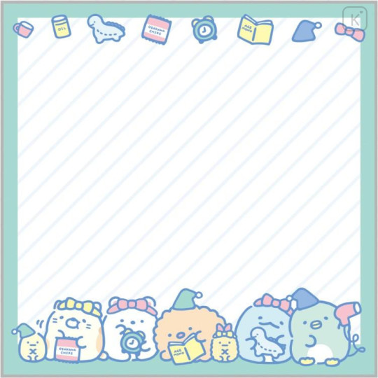 Japan San-X Square Sticky Notes - Sumikko Gurashi : Everyone's Night Routine - 5