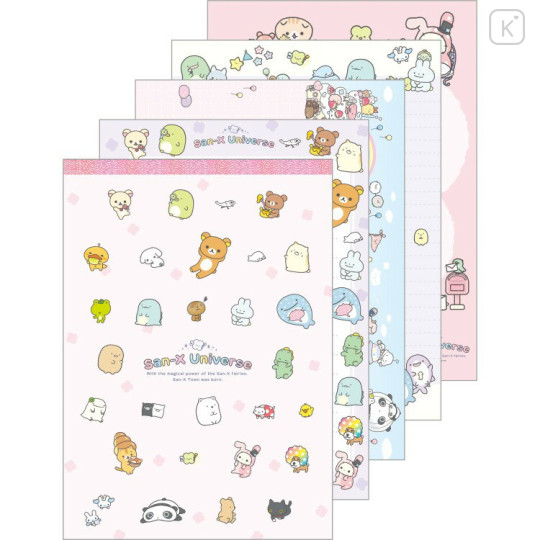 Japan San-X A6 Notepad - Universe San-X Town Characters Pink - 1
