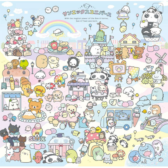 Japan San-X A6 Notepad - Universe San-X Town Characters Pink - 2