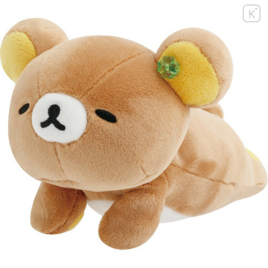 Japan San-X Mochi Mochi Squishy Plush - Rilakkuma : Chairoikoguma's Kumakyun Days Lying Down - 1