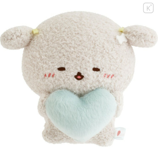 Japan San-X Plush Toy - Ishiyowa-chan : Love My Favorite Idol Blue Heart Yellow Ribbon - 1