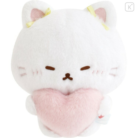 Japan San-X Original Plush Toy - Ishiyowachan : Love My Favorite Idol Kouhai-chan Pink Heart Yellow Ribbon - 1