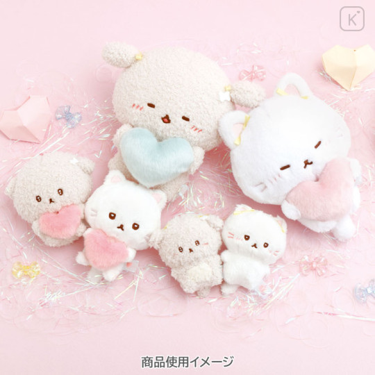 Japan San-X Plush Toy - Kouhai-chan : Love My Favorite Idol Pink Heart Yellow Ribbon - 3