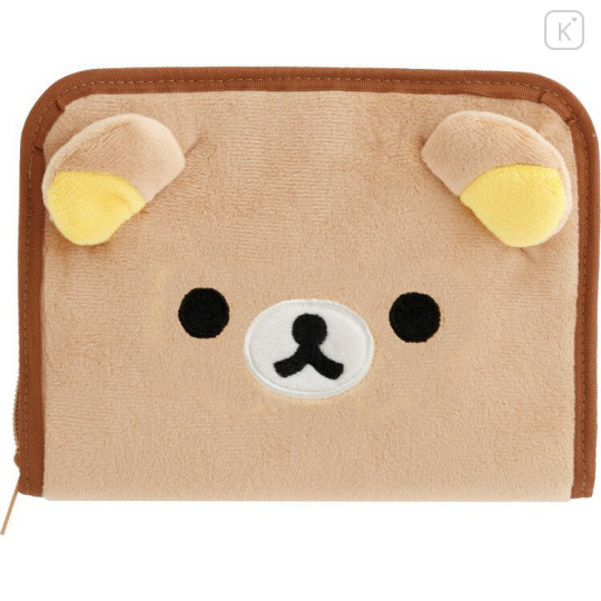 Japan San-X Multi-Purpose Travel Document Organizer - Rilakkuma : Chairoikoguma's Kumakyun Days Cloth Face - 1