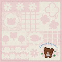 Japan San-X Embroidered Mini Towel Handkerchief - Chairoikoguma : Chairoikoguma's Kumakyun Days Pink