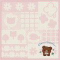 Japan San-X Embroidered Mini Towel Handkerchief - Chairoikoguma : Chairoikoguma's Kumakyun Days Pink - 1