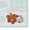 Japan San-X Embroidered Mini Towel Handkerchief - Kiiroitori & Korilakkuma & Rilakkuma : Chairoikoguma's Kumakyun Days Mint - 2