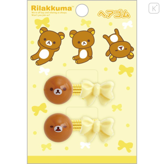 Japan San-X Soft Mascot Hair Tie - Rilakkuma : 3D Ribbon Face - 1