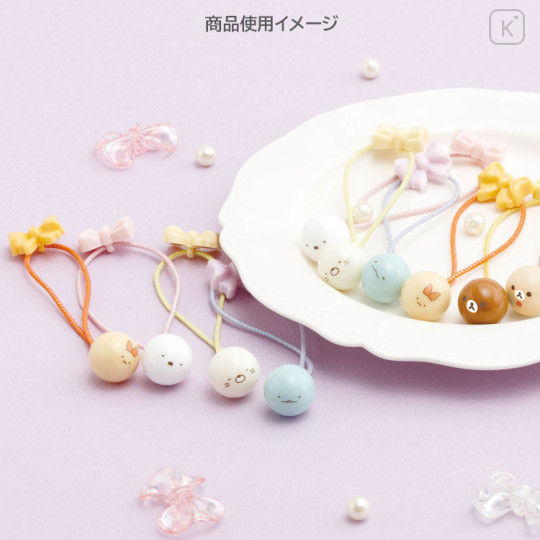 Japan San-X Soft Mascot Hair Tie - Sumikko Gurashi : Neko 3D Ribbon Face - 3