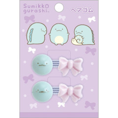 Japan San-X Soft Mascot Hair Tie - Sumikko Gurashi : Tokage 3D Ribbon Face