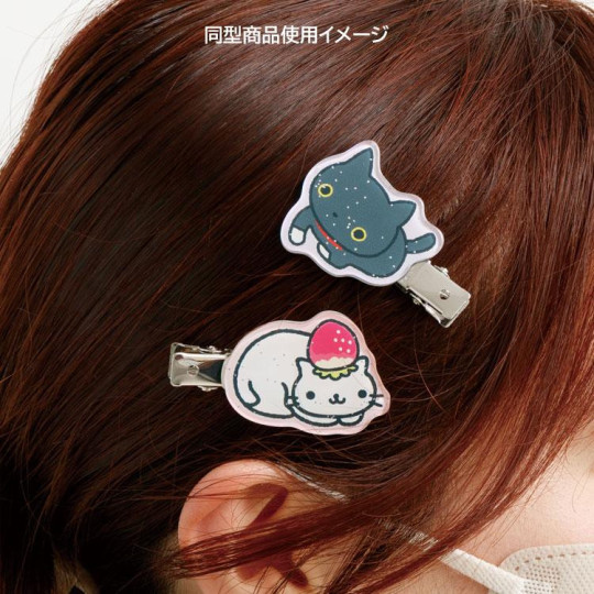 Japan San-X Acrylic Hair Clip Set - Universe San-X Town Tarepanda & Monokuro Boo Glitter - 4