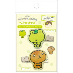Japan San-X Acrylic Hair Clip Set - Universe San-X Town : Kogepan & Next Day's Kerori Frog Glitter