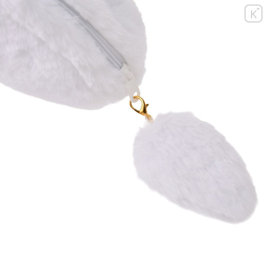 Japan Disney Store Fluffy Plush Pen Case - Marie : with Dangling Tail Charm - 4