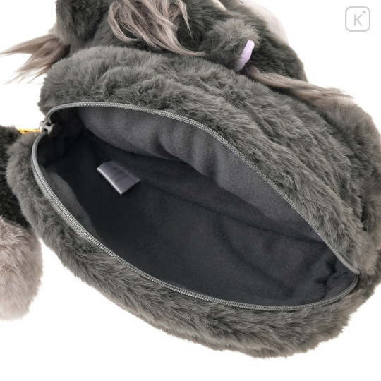 Japan Disney Store Fluffy Plush Pen Case - Cinderella : Cat Lucifer with Dangling Tail Charm - 6