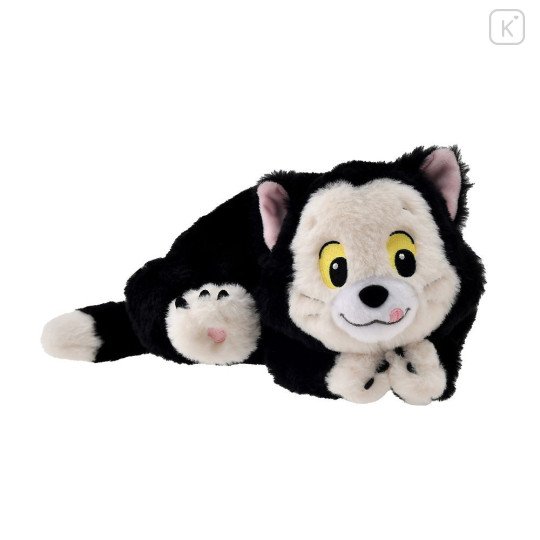 Japan Disney Store Fluffy Plush Pen Case - Pinocchio : Cat Figaro with Dangling Tail Charm - 1