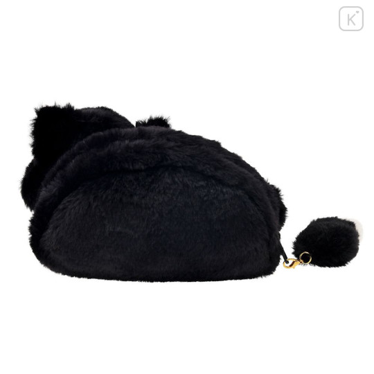 Japan Disney Store Fluffy Plush Pen Case - Pinocchio : Cat Figaro with Dangling Tail Charm - 3