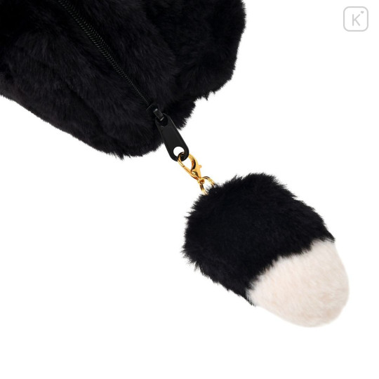 Japan Disney Store Fluffy Plush Pen Case - Pinocchio : Cat Figaro with Dangling Tail Charm - 4
