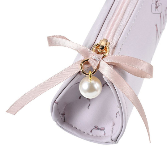 Japan Disney Store Slim Pen Pouch Pencil Case - Marie : Ribbon & Pearl Playful - 4