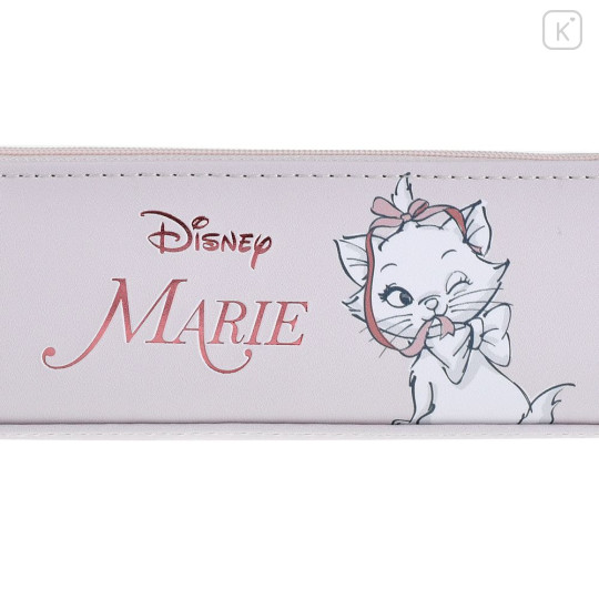 Japan Disney Store Slim Pen Pouch Pencil Case - Marie : Ribbon & Pearl Playful - 5