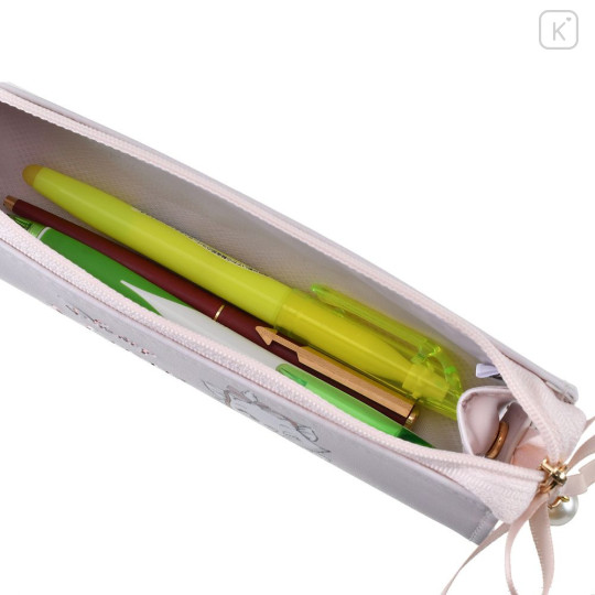Japan Disney Store Slim Pen Pouch Pencil Case - Marie : Ribbon & Pearl Playful - 6