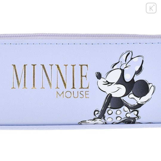Japan Disney Store Slim Pen Pouch Pencil Case - Minnie : Ribbon & Pearl Playful - 5